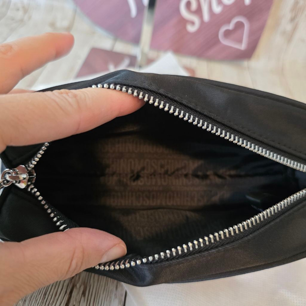 Moschino Black Cosmetic Bag/Pouch Unisex Silver Hardware - Picture 9 of 9